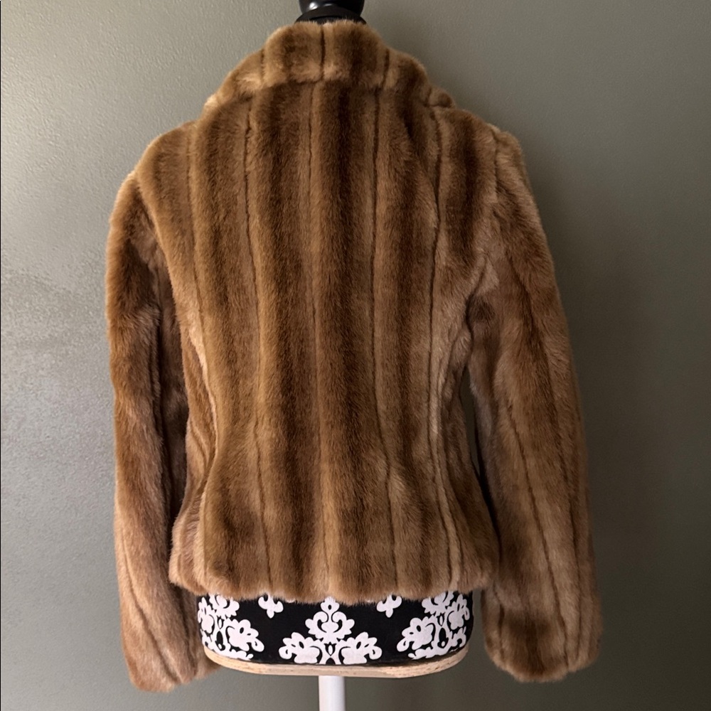 LOFT Tan Faux Fur Jacket - Picture 2 of 9